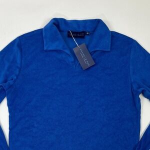 Grand Le Mar NWT Shirt Terry Cloth Pullover Ocean Blue Quiet Luxury‎ Medium